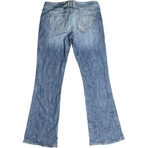 Bebe Y2K Bedazzled Peaceful Heart Bootcut Jeans
